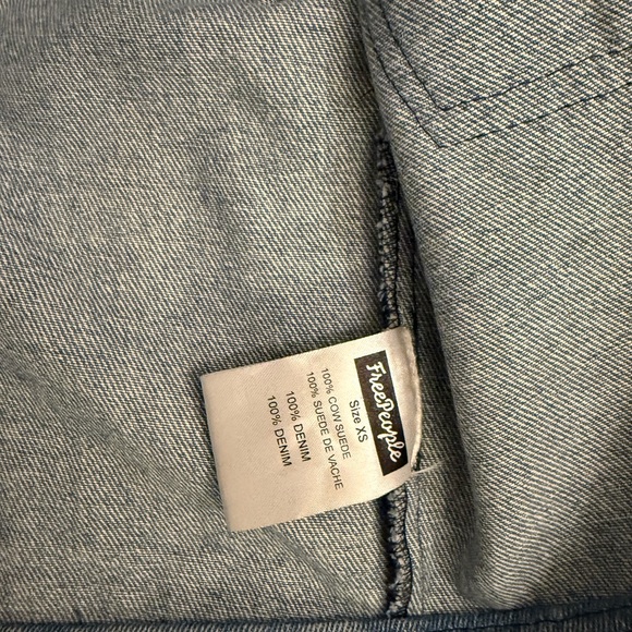 Free People Dallas Suede Denim
Jacket Patchwork Western Button Up 
Size XS - Picture 5 of 8